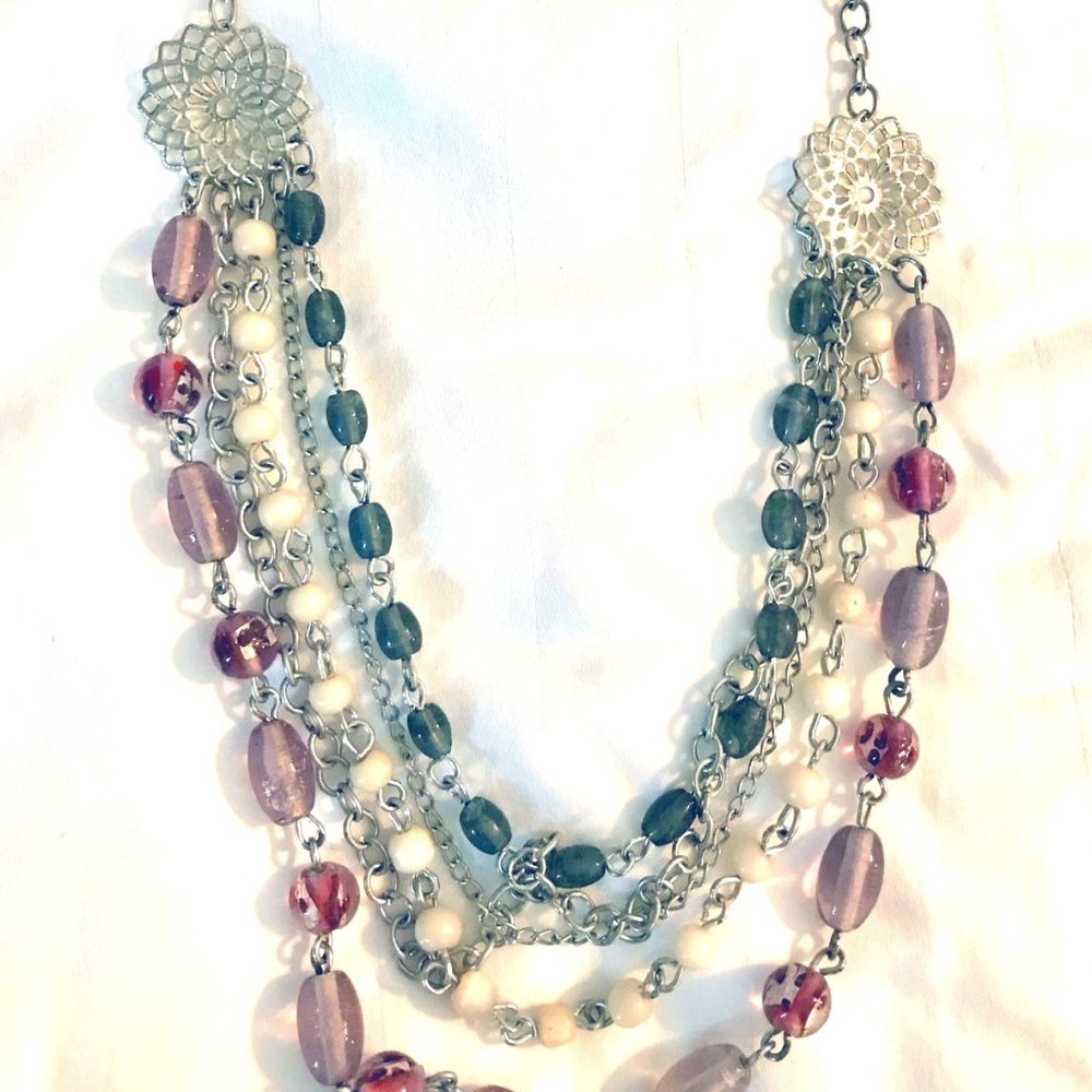 Glass bead layered necklace - Lia Sophia